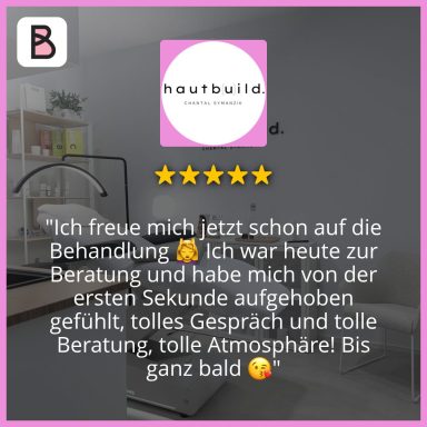 Studio hautbuild. - Kundenbewertung Kundenmeinung zu einer apparativen Behandlung im Studio hautbuild.