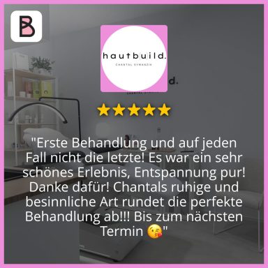 Studio hautbuild. - Kundenbewertung Erfahrungsbericht einer Kundin aus dem Studio hautbuild.